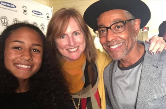 Joy McManigal with her ex husband Giancarlo Esposito and daughter.
